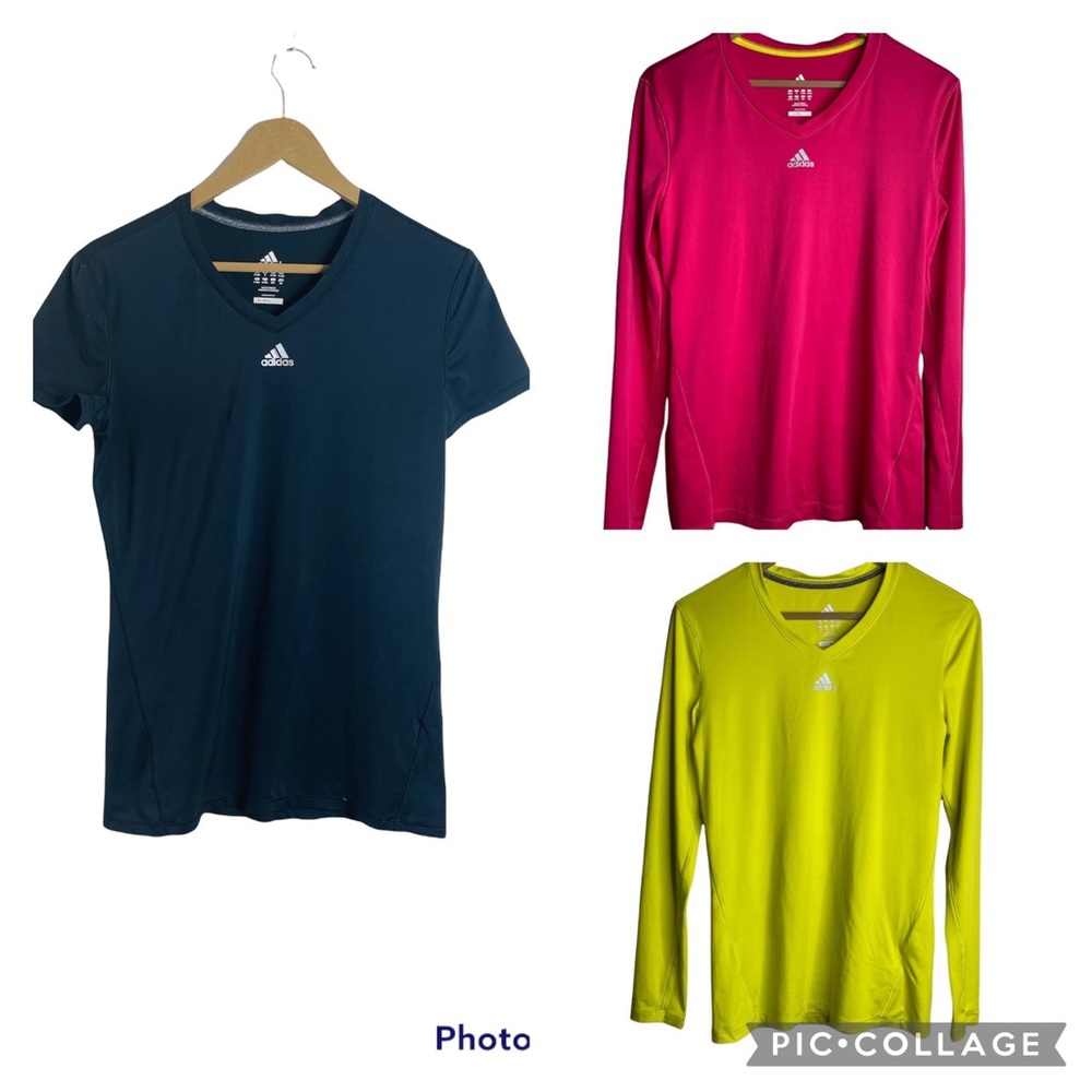Adidas Bundle, 3 Climalite Tops Shirts two long sleeves and one short sleeve